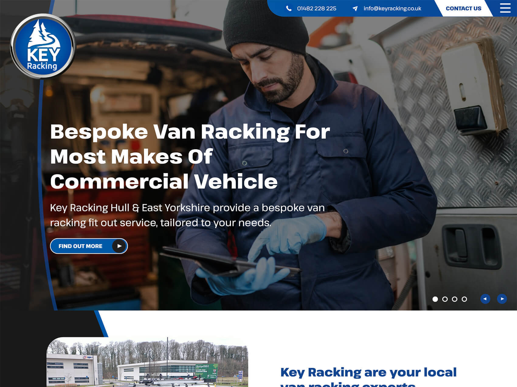 Key Van Racking Website Screen