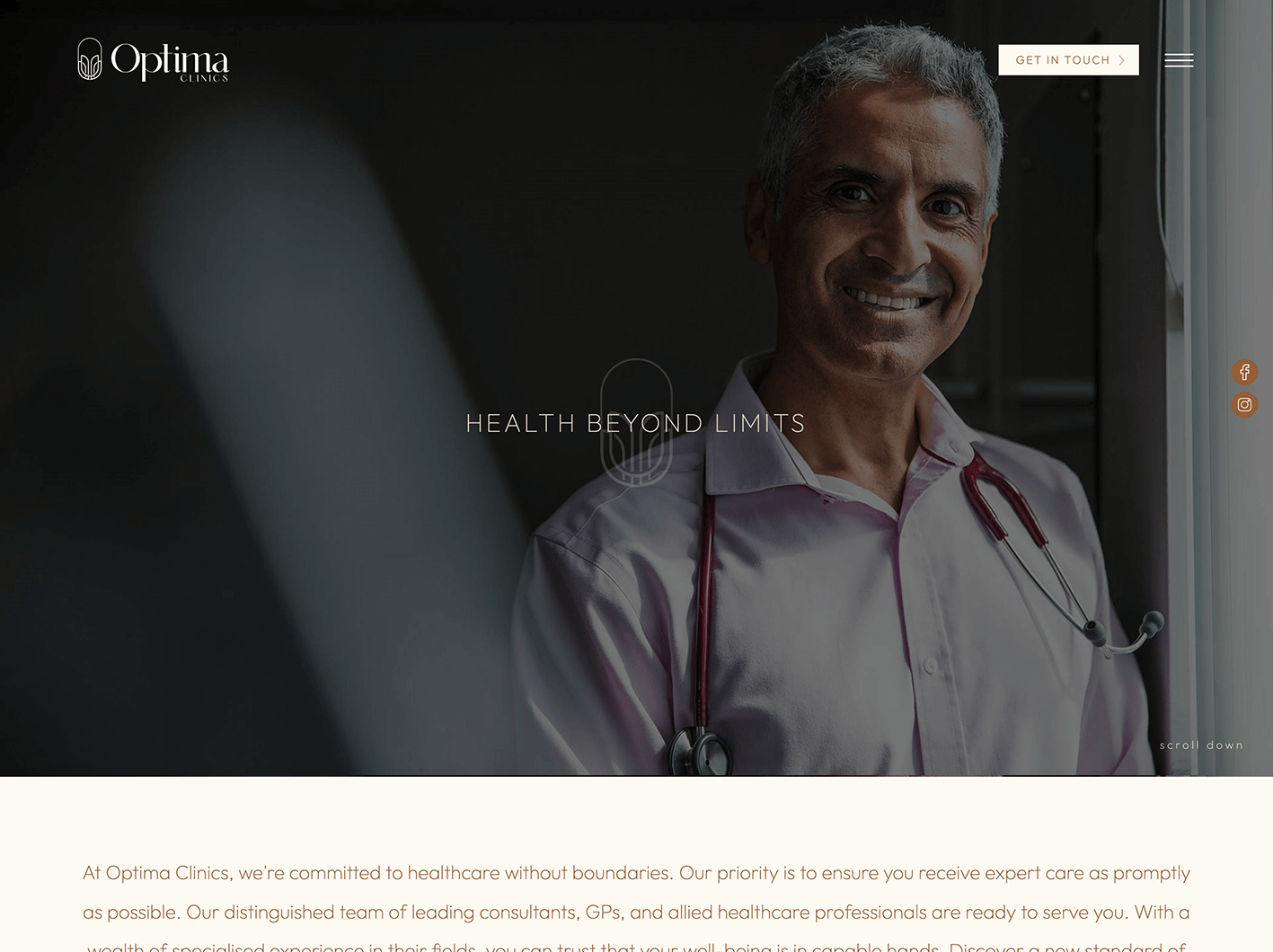 Optima GP Clinic website