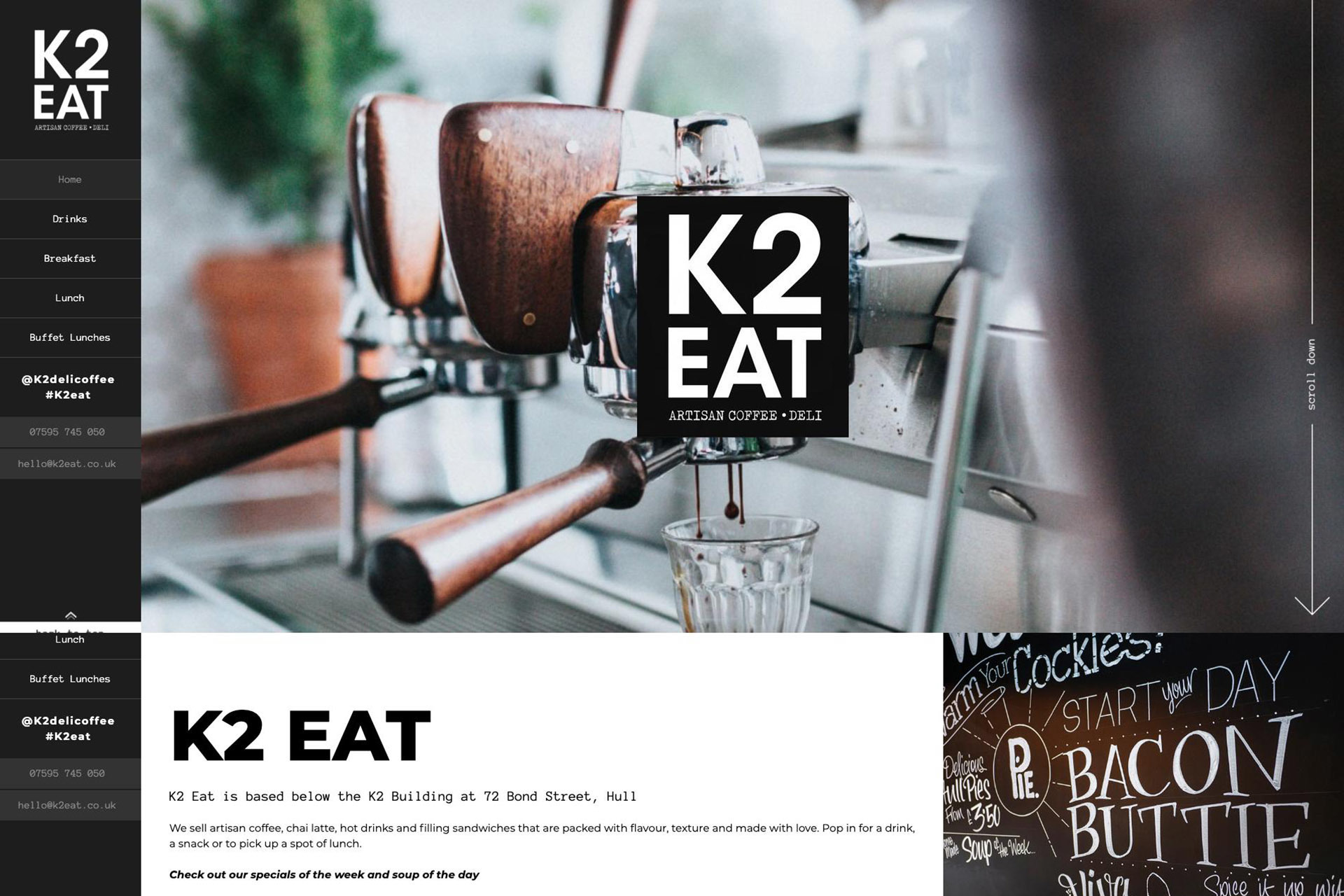 K2 Eat Hull website by it'seeze