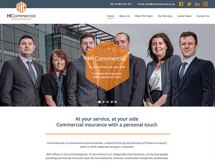 HI Commercial Insurance website