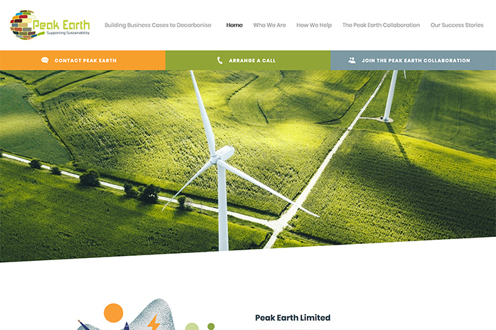 Peak Earth website by it'seeze web design hull