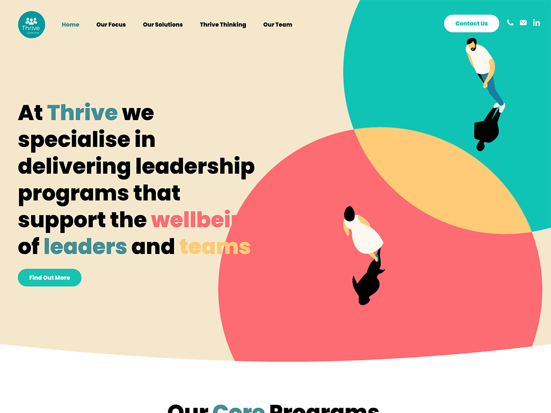 Thrive Leadership it'seeze Hull website screen