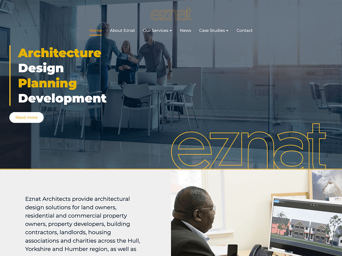 Eznat Architects itseeze hull website screen