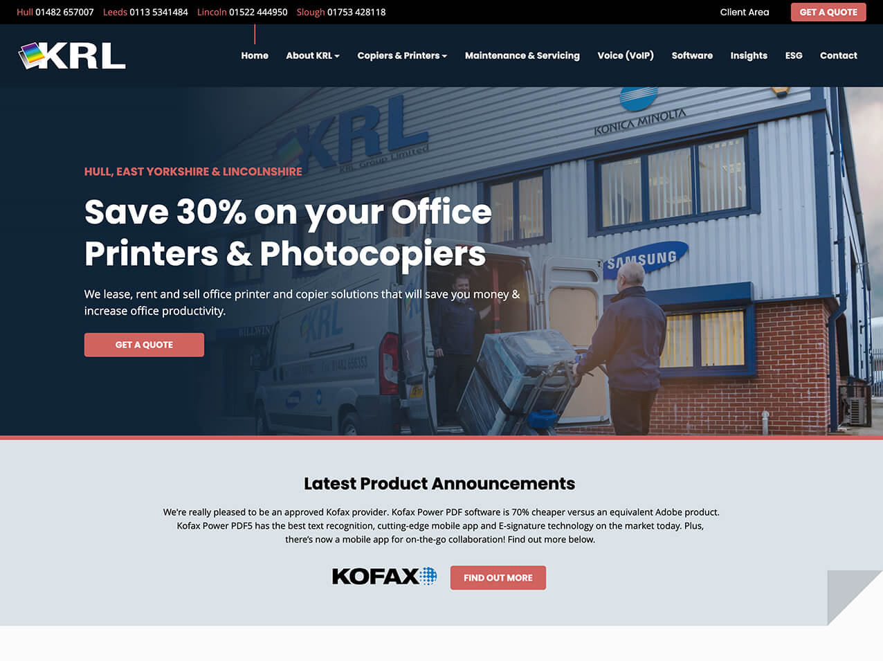 KRL Group Hull website