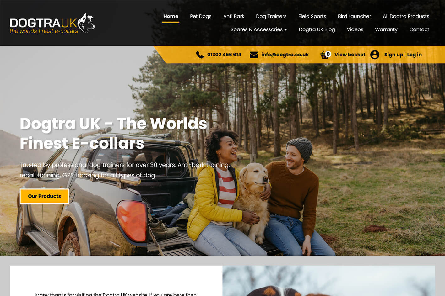Dogtra shop package website by it'seeze hull