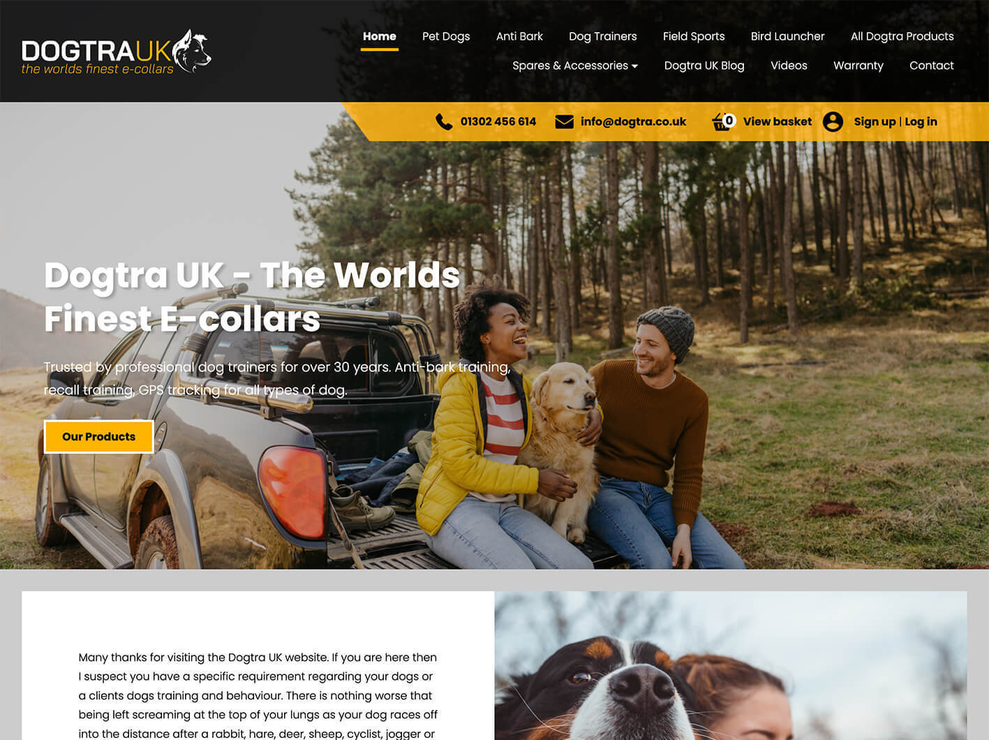 Dogtra UK online shop web design by it'seeze websites Hull
