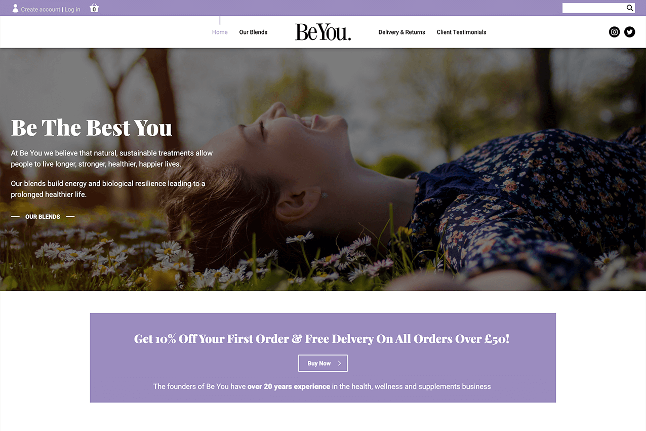 Be You shop package website by it'seeze hull