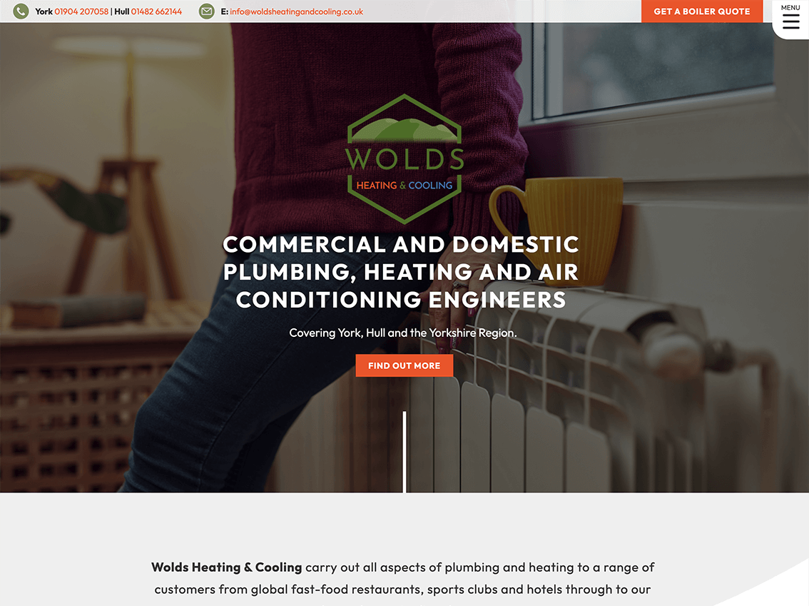 Wolds Heating & Cooling website