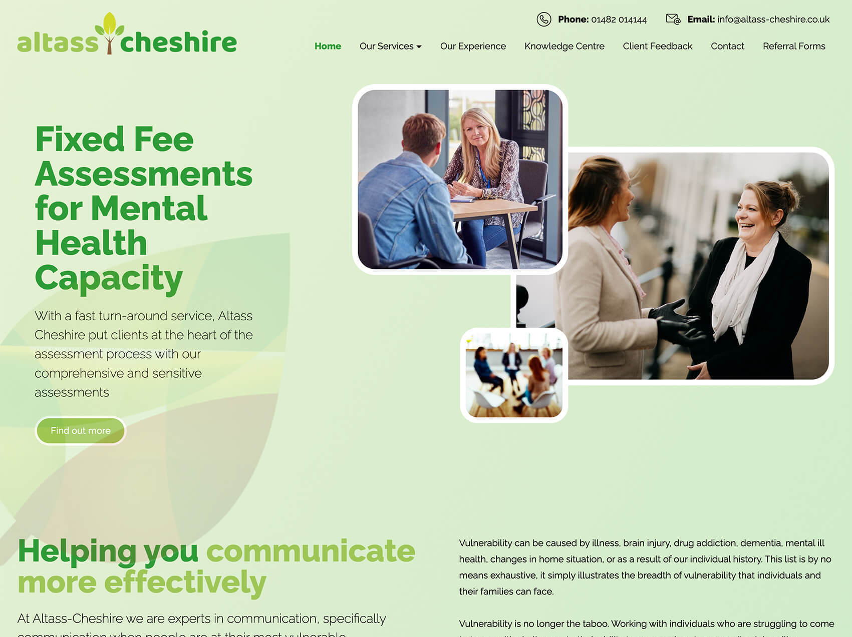 Altass Cheshire website screen