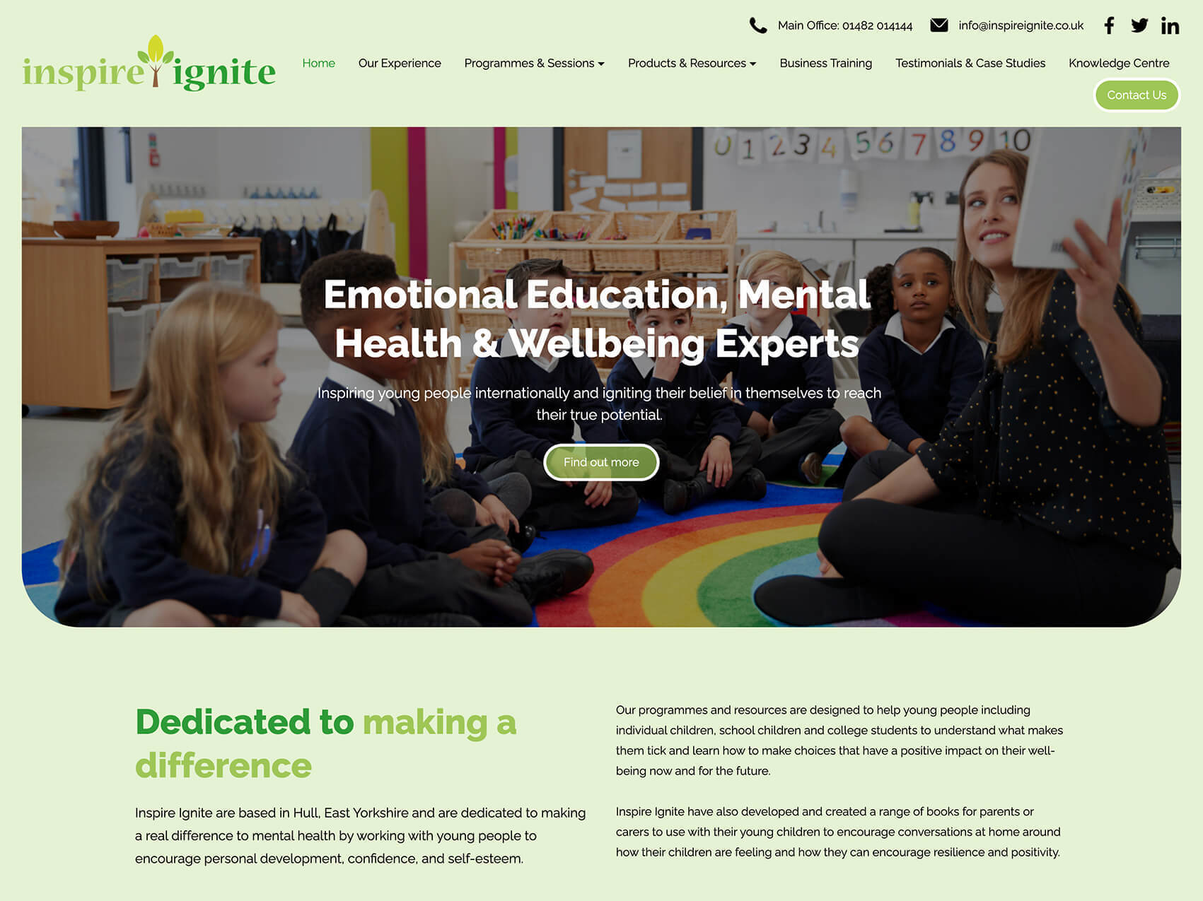 Inspire Ignite website design
