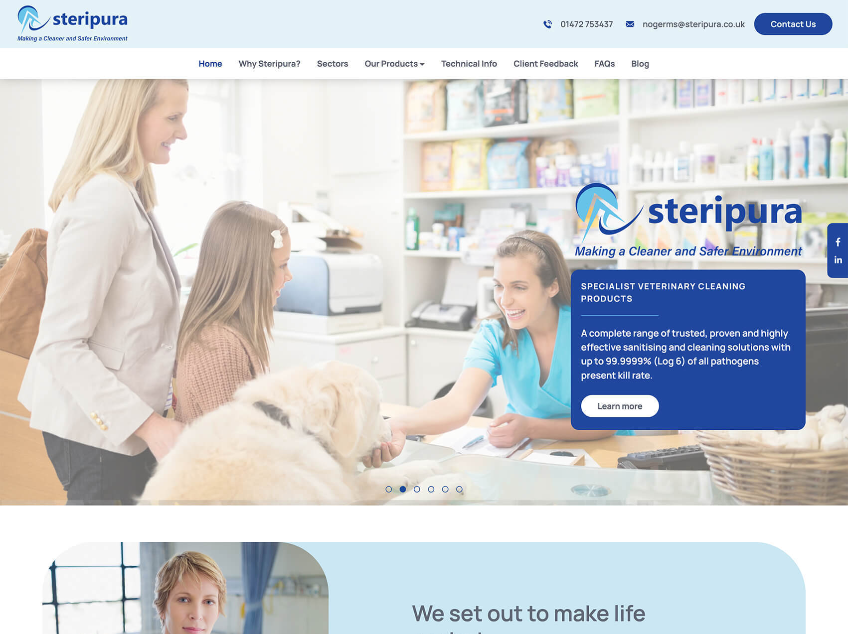 Steripura website by it'seeze hull