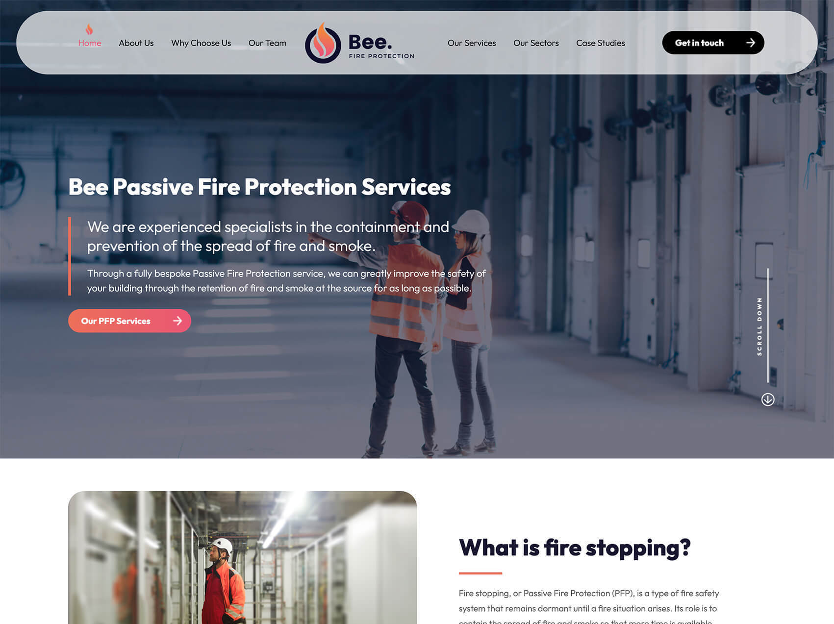 Bee Fire Services it'seeze Hull website screen