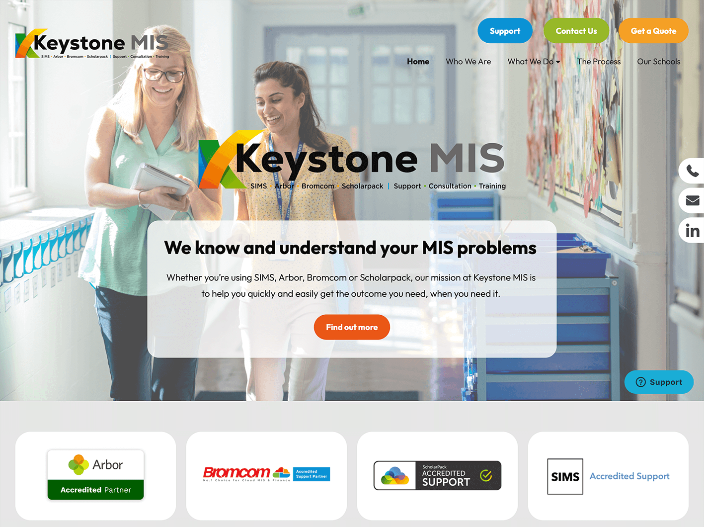 Keystone MIS it'seeze Hull website screen