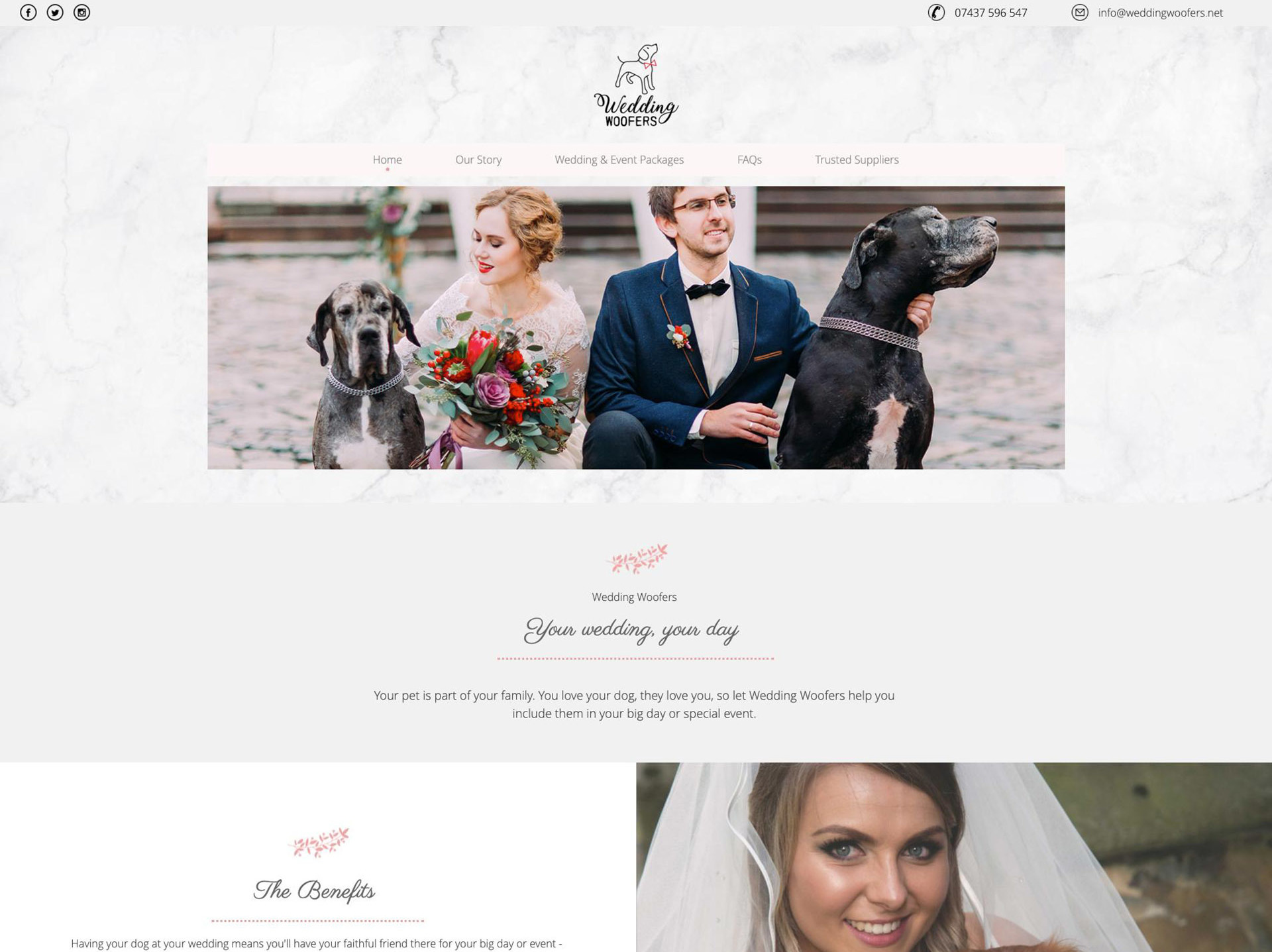 Wedding Woofers website