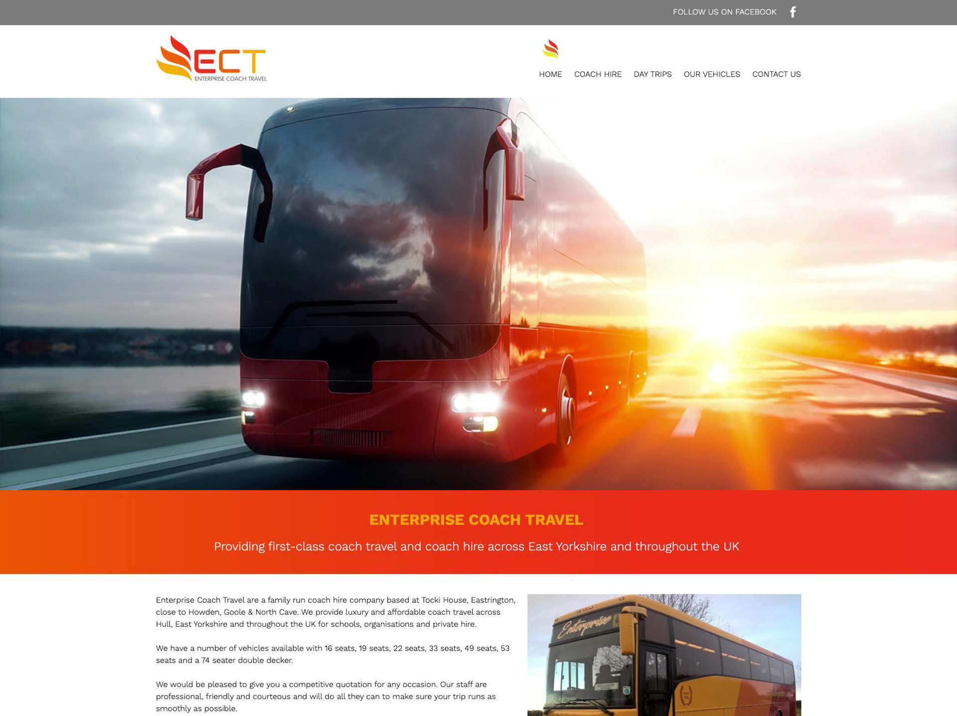 Enterprise Coach Travel website