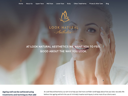 Look Natural Aesthetics website