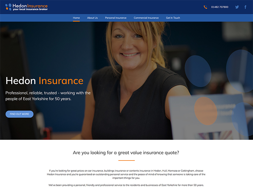 Hedon Insurance website
