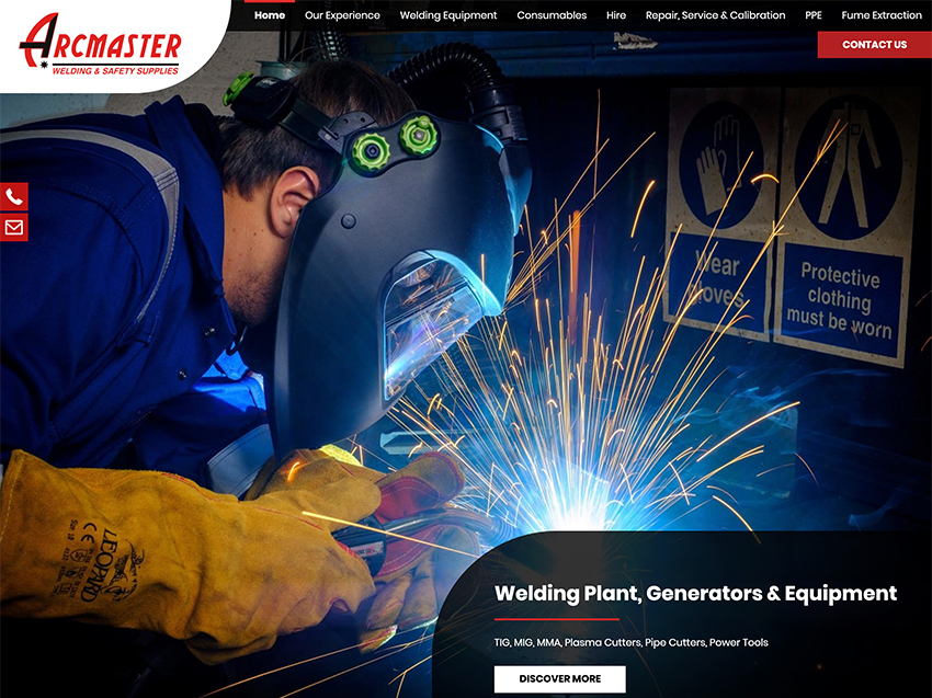 arcmaster welding website screen