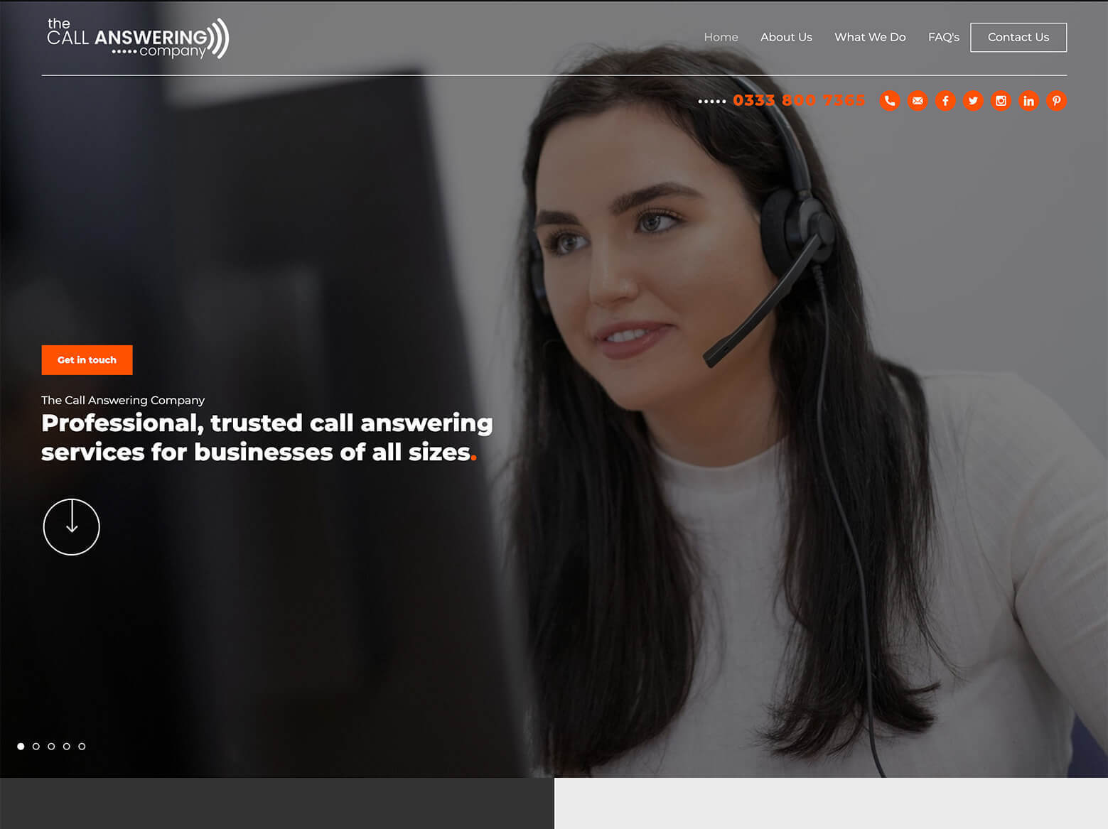 Call Answer Company it'seeze Hull website screen
