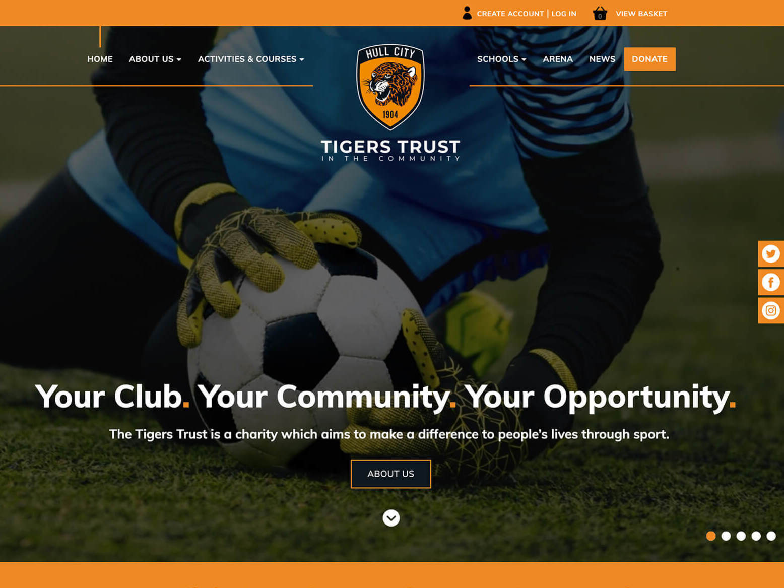 tigers trust website screen