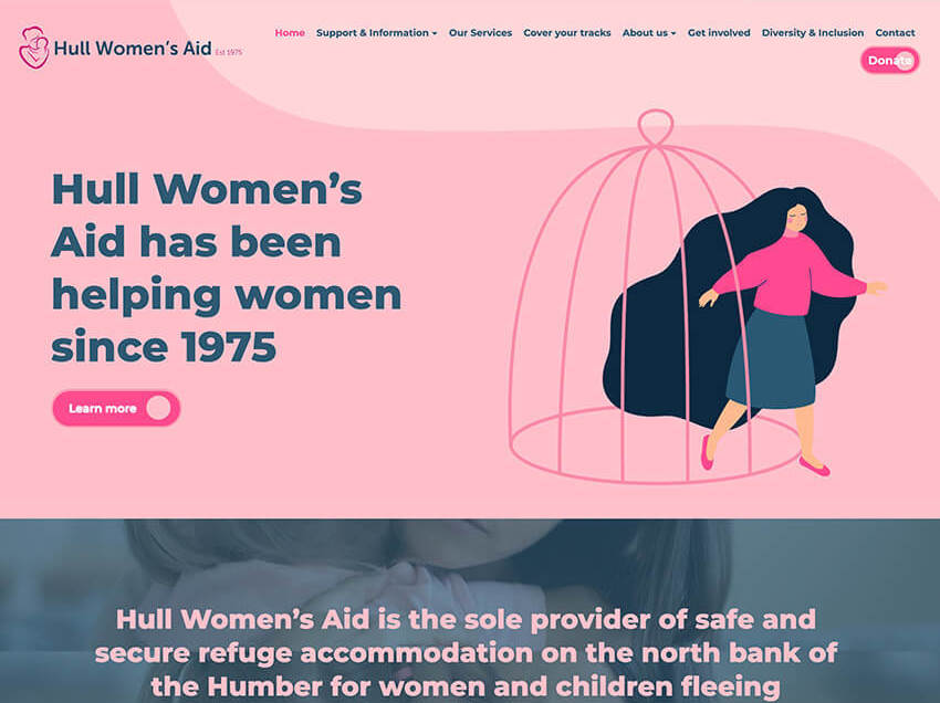 Hull womens aid charity itseeze hull website screen
