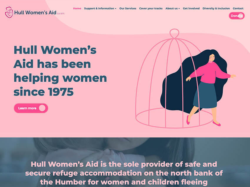 Hull Womens Aid website screen